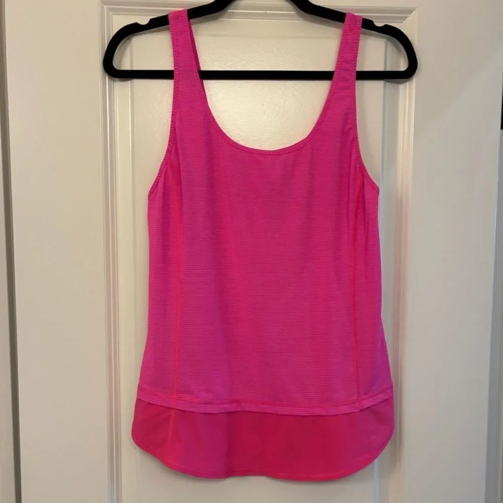 LULULEMON Run Mod MovesโSingle Tank Top Pink Womenโs Size 6